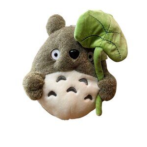TOTORO Plush Toy With Leaf 11" NEW Studio Ghibli Hanging Stuffed Animal NWT